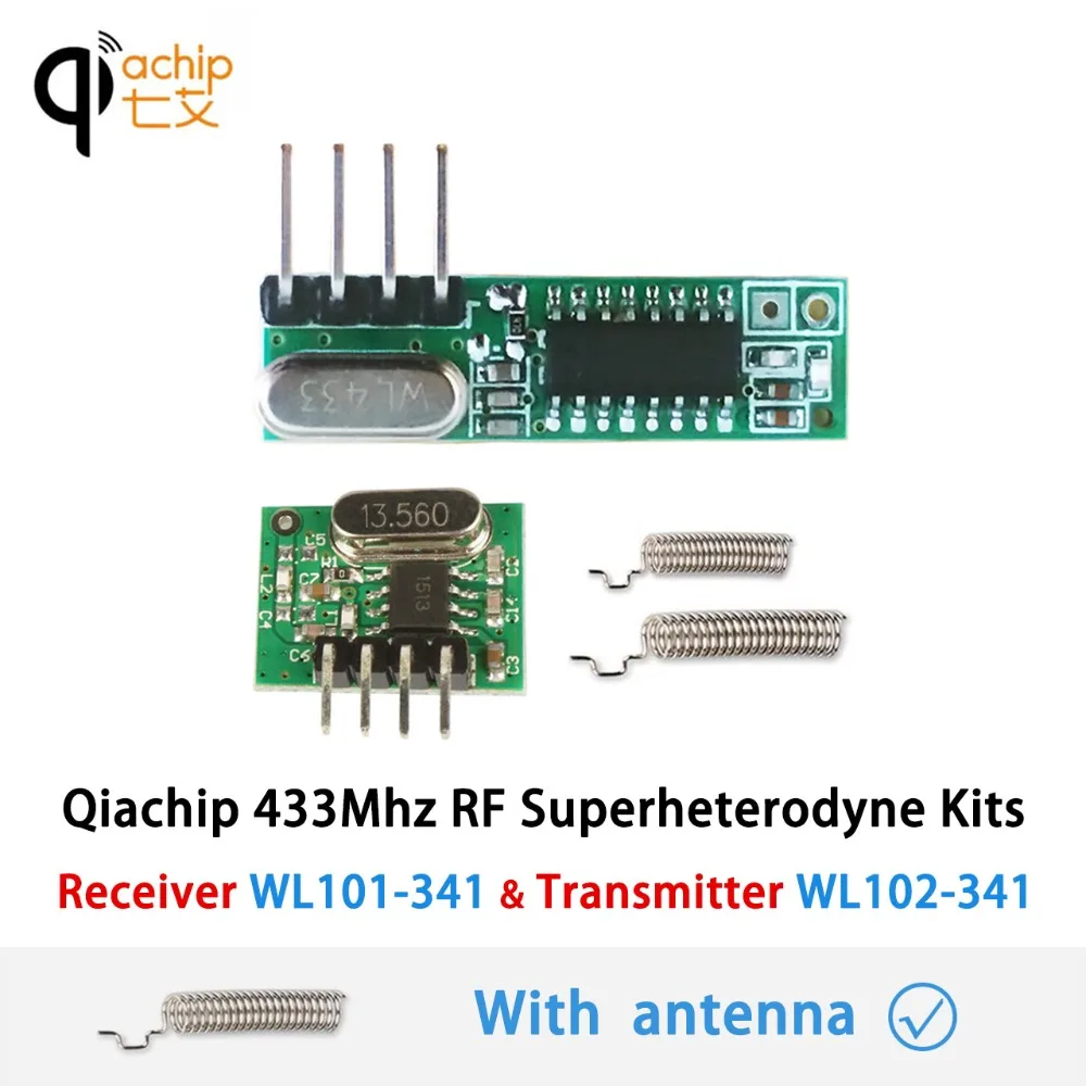 QIACHIP RF 433 мгц приемник и передатчик Супергетеродинный ASK/OOK модуль для Arduino Uno 92 МГц