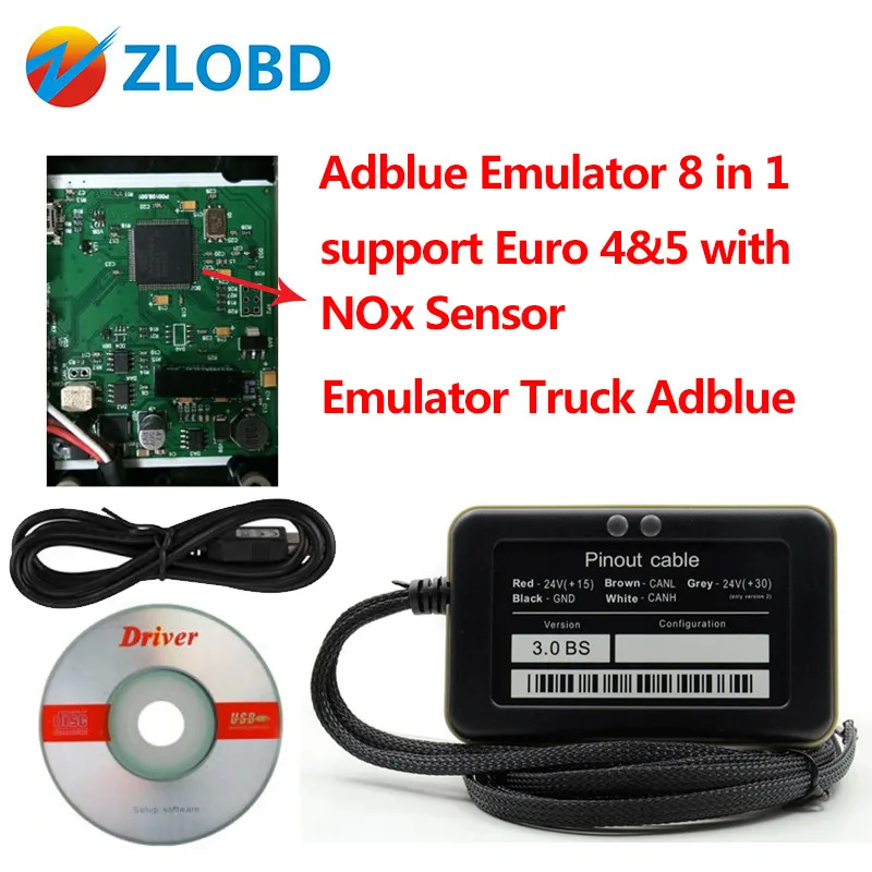Adblue 8 в 1 эмулятор Adblue 8 в 1 поддержка Euro4 и 5 Лучшее качество Adblue с датчиком NOx 3,0 устройство adblue 9 в 1 - Цвет: Adblue 8in1