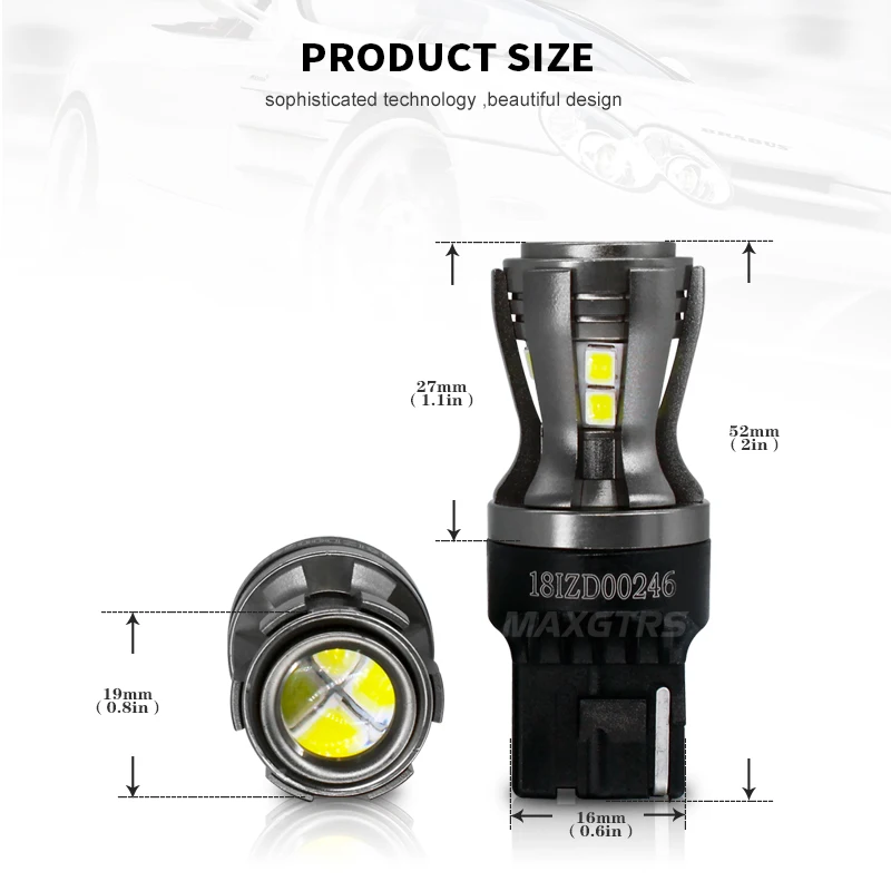 2x W21W светодиодный 7440 7441 7440A WY21W T20 светодиодный лампы с проектором для заднего тормоза стоп-сигнал поворота Янтарный/желтый