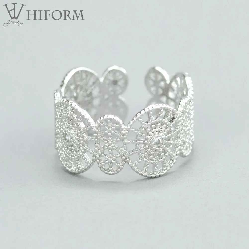 

2019 CZ Hollow Lace Flower Open Rings Gold Color For Women Fashion Style Knucle Ring Bijoux Femme Jewelry