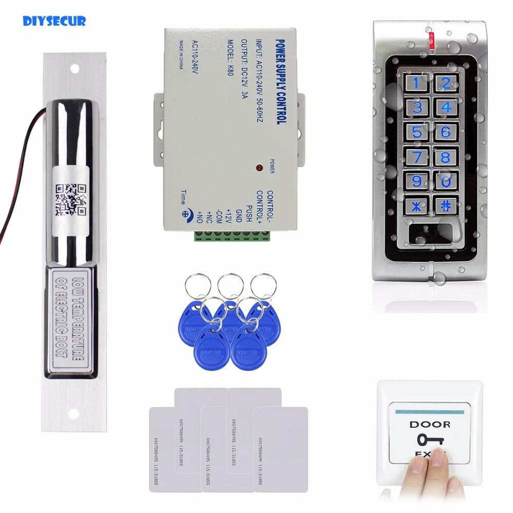 DIYSECUR W1 полный RFID считыватель Система контроля доступа комплект+ лапчатых болтах+ RFID карты