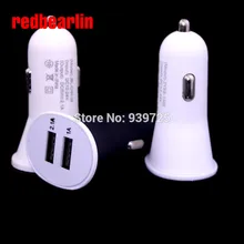 Redbearlin 200 шт./лот 2.1a+ 1A Dual USB порта мини автомобильное зарядное устройство для Iphone 4 5 6 для Samsung HTC LG для GPS mp3
