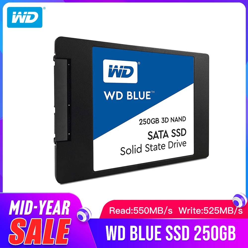  Western Digital Blau SSD interne Solid State Disque 250GB 500GB 1TB 2 TB-SATA 6 Gbit /s 25 
