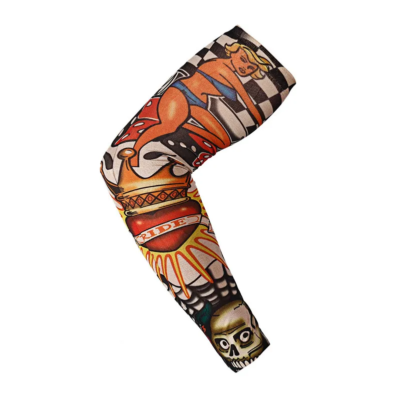 Nylon Elastic Arm Warmers Temporary Tattoo Sleeve Designs Body Arm Stockings Tatoo Cool Outdoor sports cycling camping #4S27 (1)