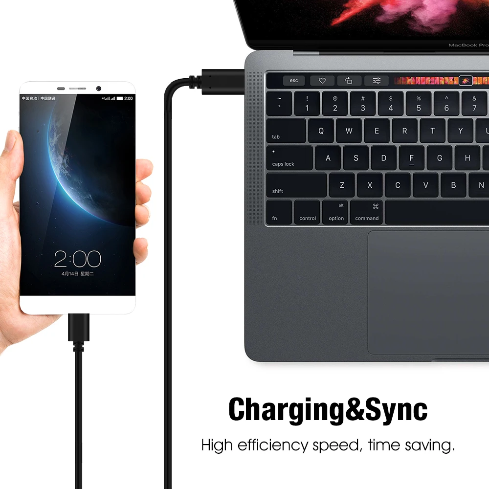 3.3ft OTG micro usb к usbc Кабель-адаптер для samsung usb c к micro 5p зарядный кабель для Macbook Usbc Android устройства