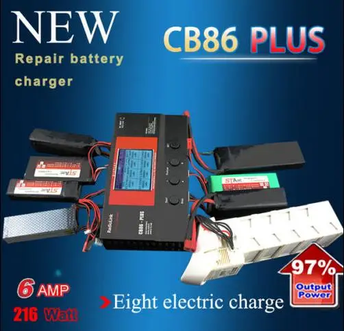 

RC Charger Radiolink CB86 Plus Balance Charger for 8 pcs 2-6S Lipo Battery at one time Professional Charger Helicopter Fast Ship