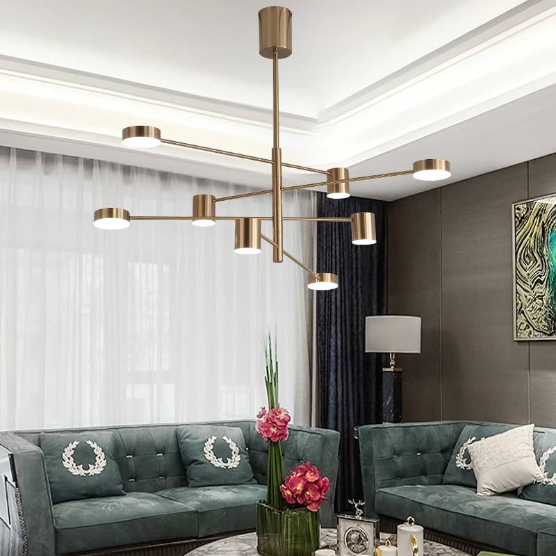 Buy Gold Lampshade Pendant Lights LED Hanging Spotlight Lamp GU10 Nordic Modern Design for dinning room metal suspension luminaire