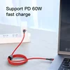 Baseus USB tipo C a tipo C Cable rojo Mi nota 9 de carga rápida USB 4,0 C Cable para Samsung S20 S10 USB de carga Cable de tipo C ► Foto 3/6
