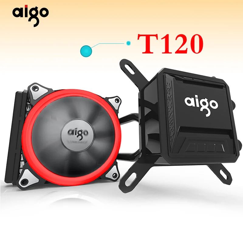 Aigo жидкости Процессор охладитель все-в-одном водяного охлаждения 120 мм вентилятор с ШИМ-управлением светодиодный свет столик для ПК