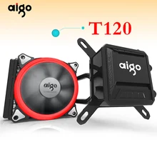 Aigo Liquid CPU Cooler All-In-One Water Cooling พัดลม PWM ขนาด 120 มม.LED Light คอมพิวเตอร์ตั้งโต๊ะหม้อน้ำ LGA 775/115x/AM2/AM3/AM4(China)
