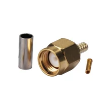 ALLiSHOP RP SMA Male Plug femal jack SMA jack RF Coaxial Connector Straight Goldplated SMA Connector Crimp for RG316 RG174 Cable
