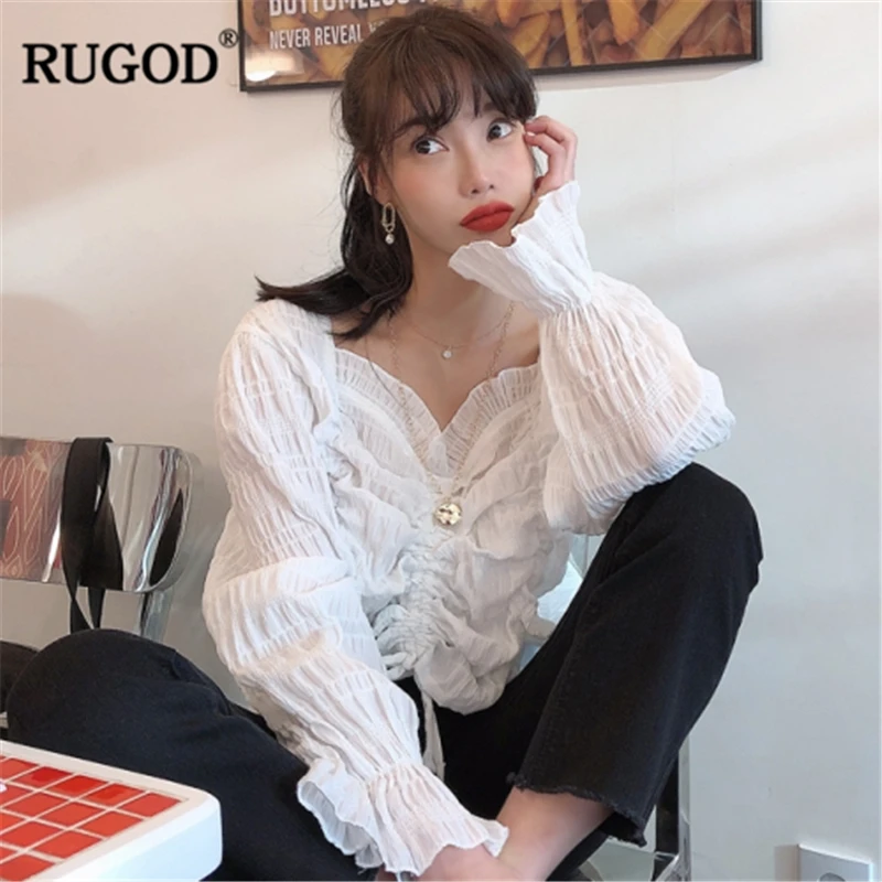 Блузка RUGOD Женская кружевная с коротким рукавом|Блузки| |