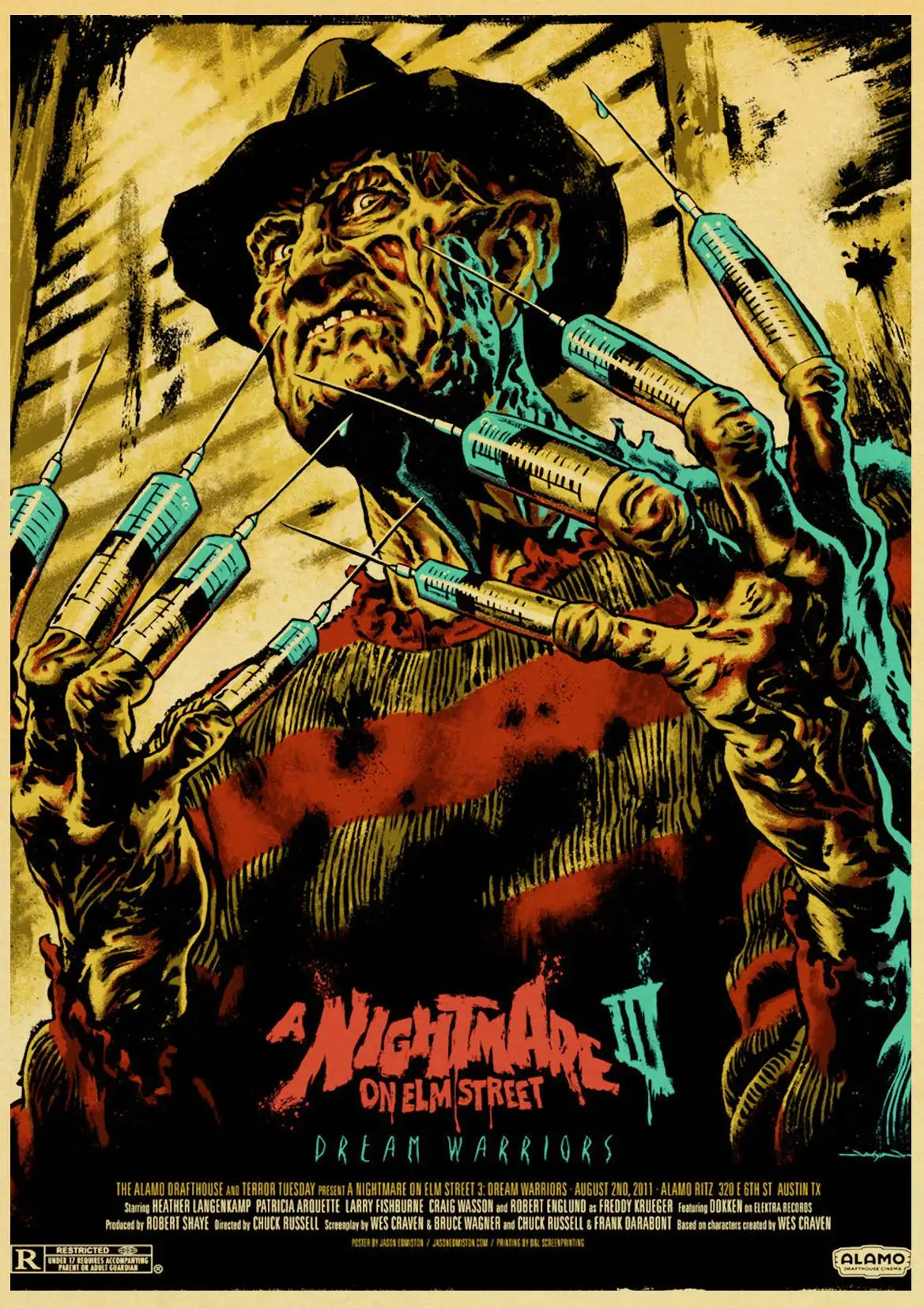 FREDDY KRUEGER NIGHTMARE ON ELM STREET POSTER SCARY MOVIE FILM ART WALL PICTURE