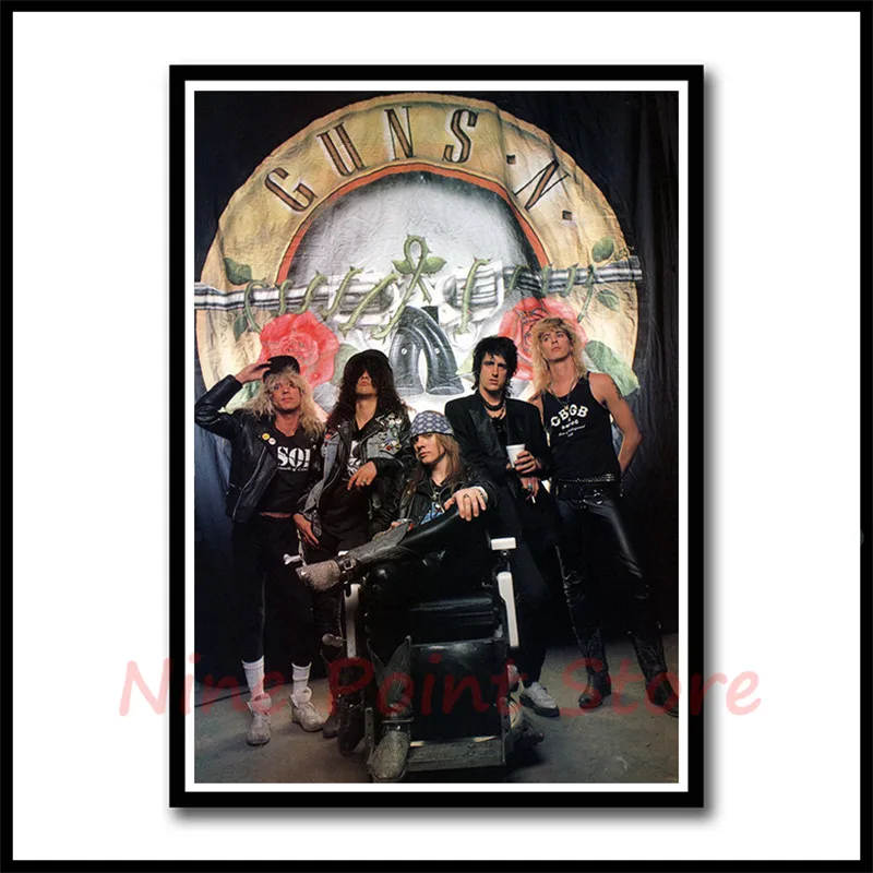Рок-группа guns N' Roses белая бумага с покрытием плакат рокеры декоративная живопись плакаты настенные стикеры бескаркасные - Цвет: Темно-серый