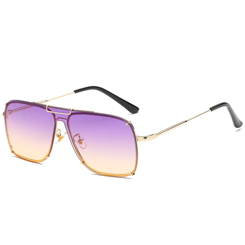 Винтажные градиентные солнцезащитные очки для женщин, брендовые Дизайнерские Большие золотистые оправы, солнцезащитные очки для женщин и мужчин, UV400