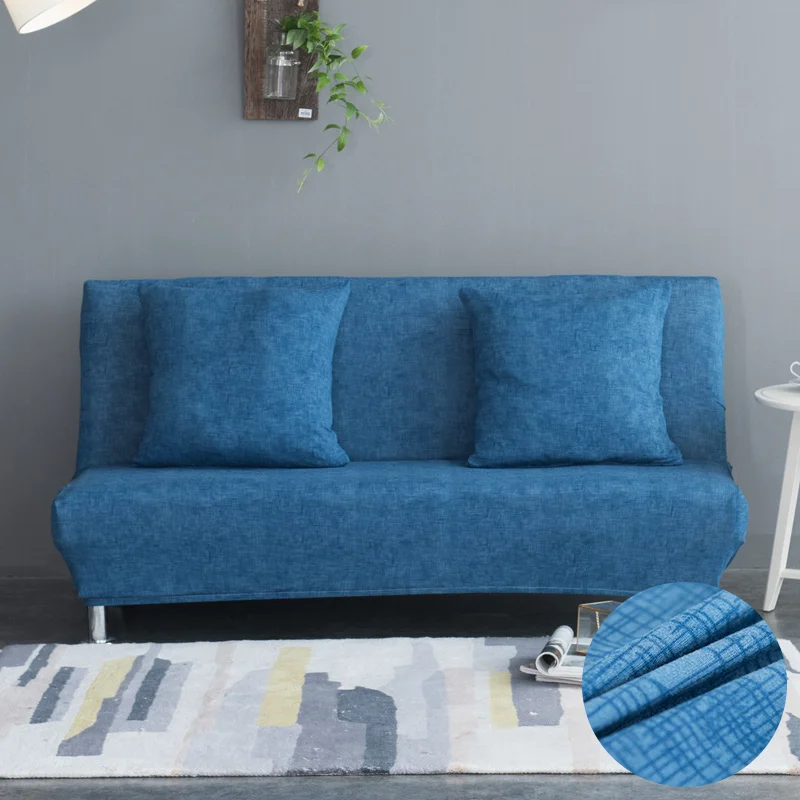 Stripped Pattern Folding Sofa Bed Cover No Armrest All-inclusive Slip-resistant Couch Cover Stretch