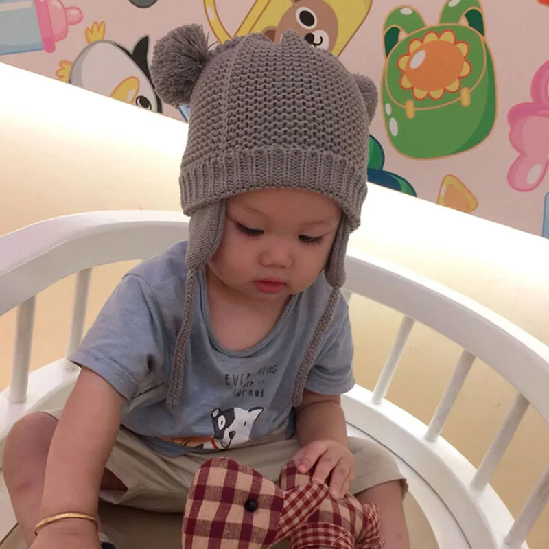 Детская мягкая хлопковая шапочка для девочки, вязаная шапка для мальчика, теплая шапка для новорожденных