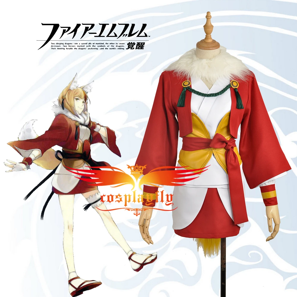 

Fire Emblem Fates Selkie Kinu Fancy Lovely Cosplay Custom Costume with Yellow Tail and Ears (W1013)