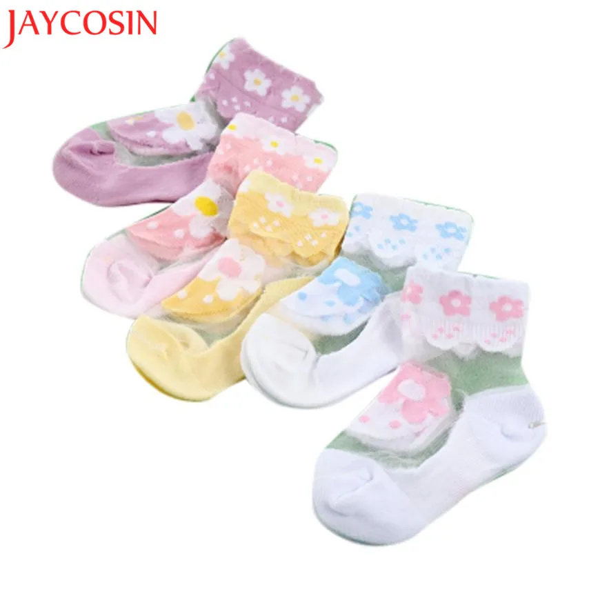 JAYCOSIN носки для девочек Для детей сетки Стиль Детские носки с Мода эластичные кружевные цветы Лето груза падения C2Y