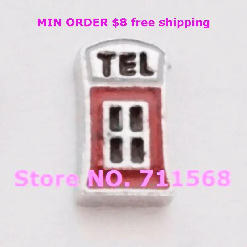 Red Telephone BBx Floating Charm TEL Kiosk Locket For Memory Glass Accessories | Украшения и аксессуары