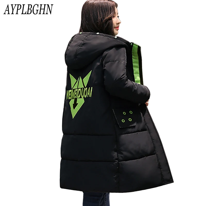 

2017 Plus Size Women Winter Long cotton Jacket Fur Collar Lady Hooded Clothing Slim cotton Padded Coat Long Jacket Snow Wear