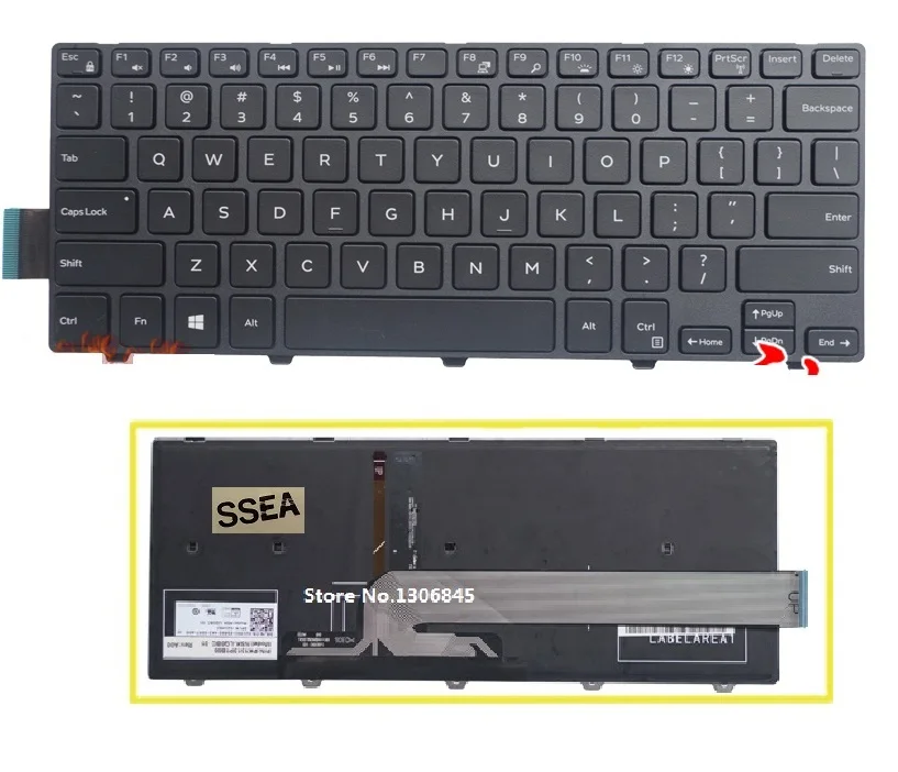 SSEA New US Keyboard backlight For DELL 14 3000 5000 14MR MD PD LR 3446