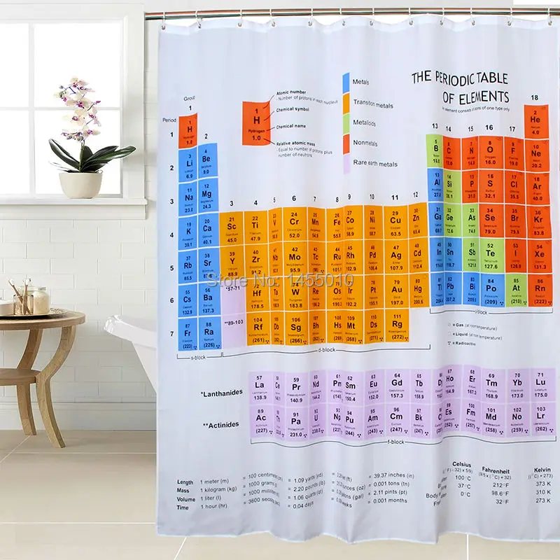 Billige Happy Tree Stoff Polyester Periodensystem Dusche Vorhang Die Big Bang Bad Vorhang Wasserdicht Bad Bildschirme größe 180x180cm