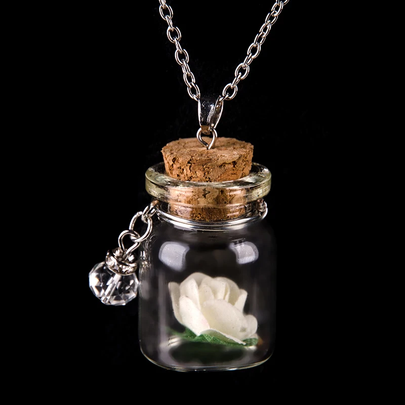 Necklace Trendy Round New Handmade Glass Bottle Necklace Boutique Glow Flower Pendant Jewelry For Women