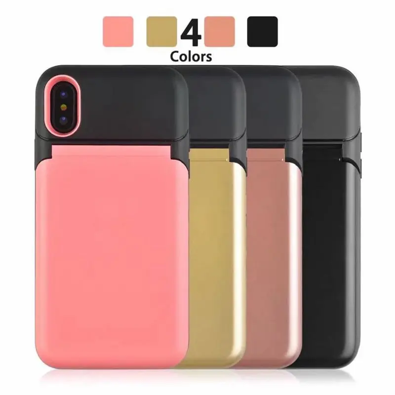 

Multi-function bracket card mirror three-in-one shell For iPhone XS MAX 10 XR X Cover For iphone 6 6s 7 8 Plus 8Plus phone cases