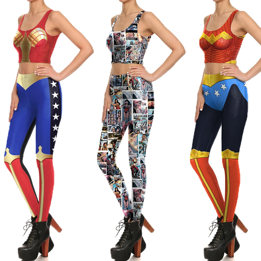 Buy Cosplay Wonder Woman Sports Running Vest Crop Top