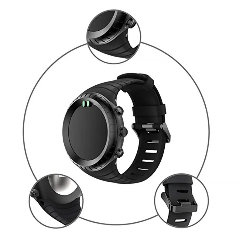 Rubber Replacement Watch Band for Suunto Core Smart Watch with Metal Clasp Small Large  (12)