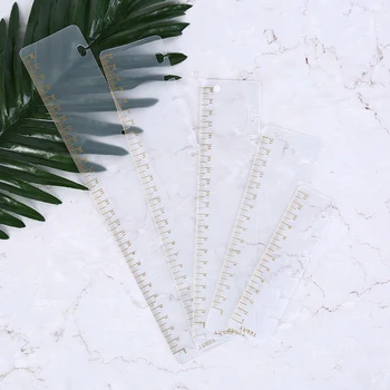 

1pc Bookmark Ruler DIY PVC Notebook Bookmark Ruler Frosted Planner 6 Holes Loose Leaf Spiral Sketchbook Bullet Accessories