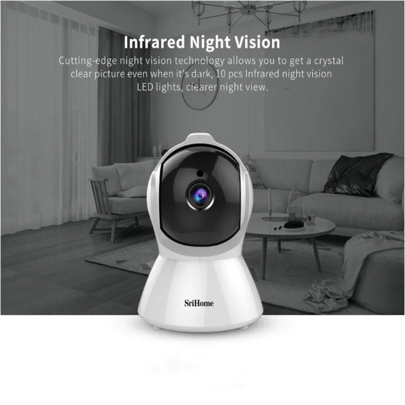 SriHome SH020 1080P Беспроводная ip-камера двухсторонняя аудио Sharp HD видео интеллектуальное отслеживание движения ИК внутренняя AI умная камера наблюдения