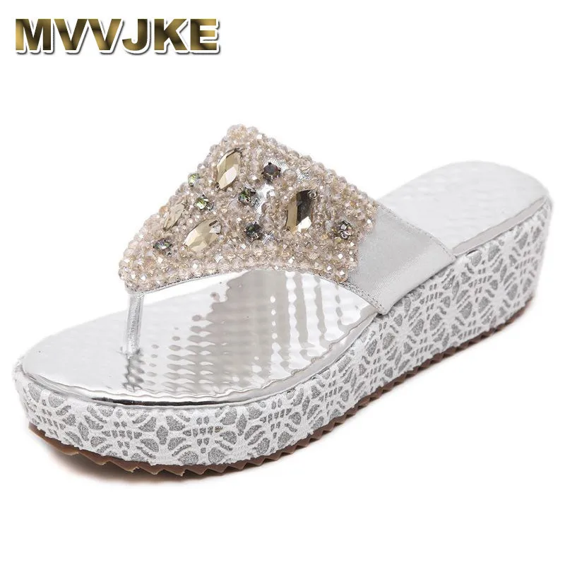 gold and silver flip flops