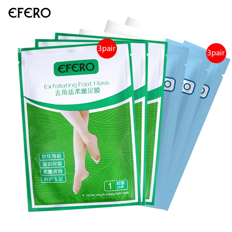 

efero 6pairs Exfoliating Moisturizing Feet Mask Foot Peel off Masks Anti-wrinkle Pedicure Socks Skin Care Foot Cream for Heels
