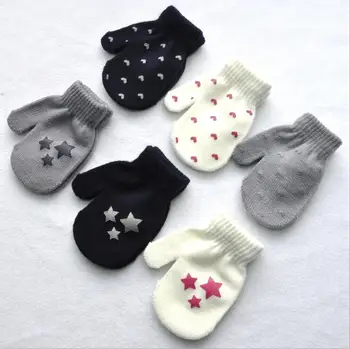 

kids gloves heart start knitting warm glove children boys Girls Mittens Unisex Gloves 6 Colors