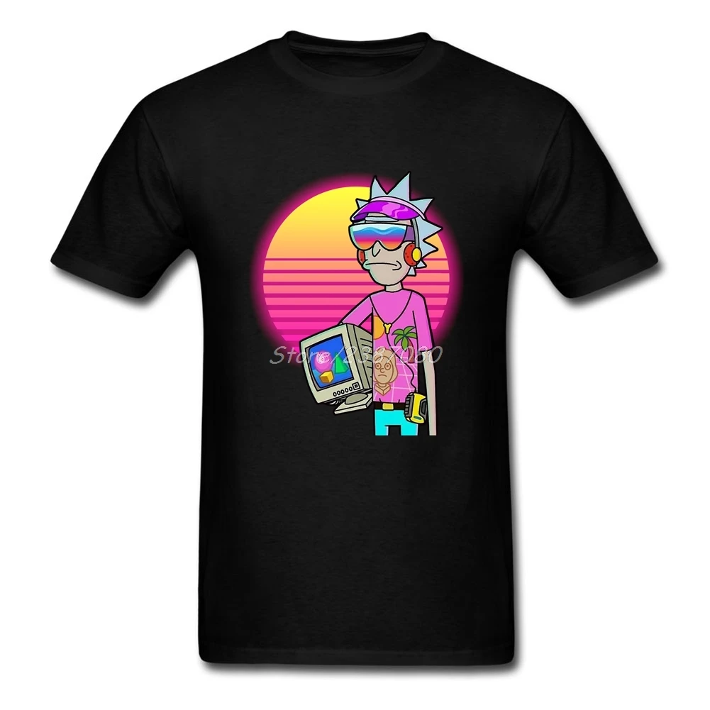 Big Discount Ricks T Shirt Short Sleeve Men's Clothes Popular O-neck Cotton Size Man Shirts Funny Simply Fashion | Мужская одежда