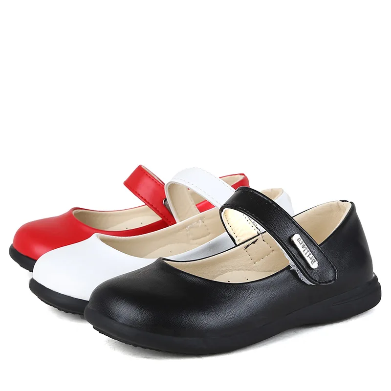 

1 2 3 4 6 8 10 12 Years 2018 Spring Autumn New Fashion Kids Princesses Single Shoes White School Girls Leanther Shoes 25