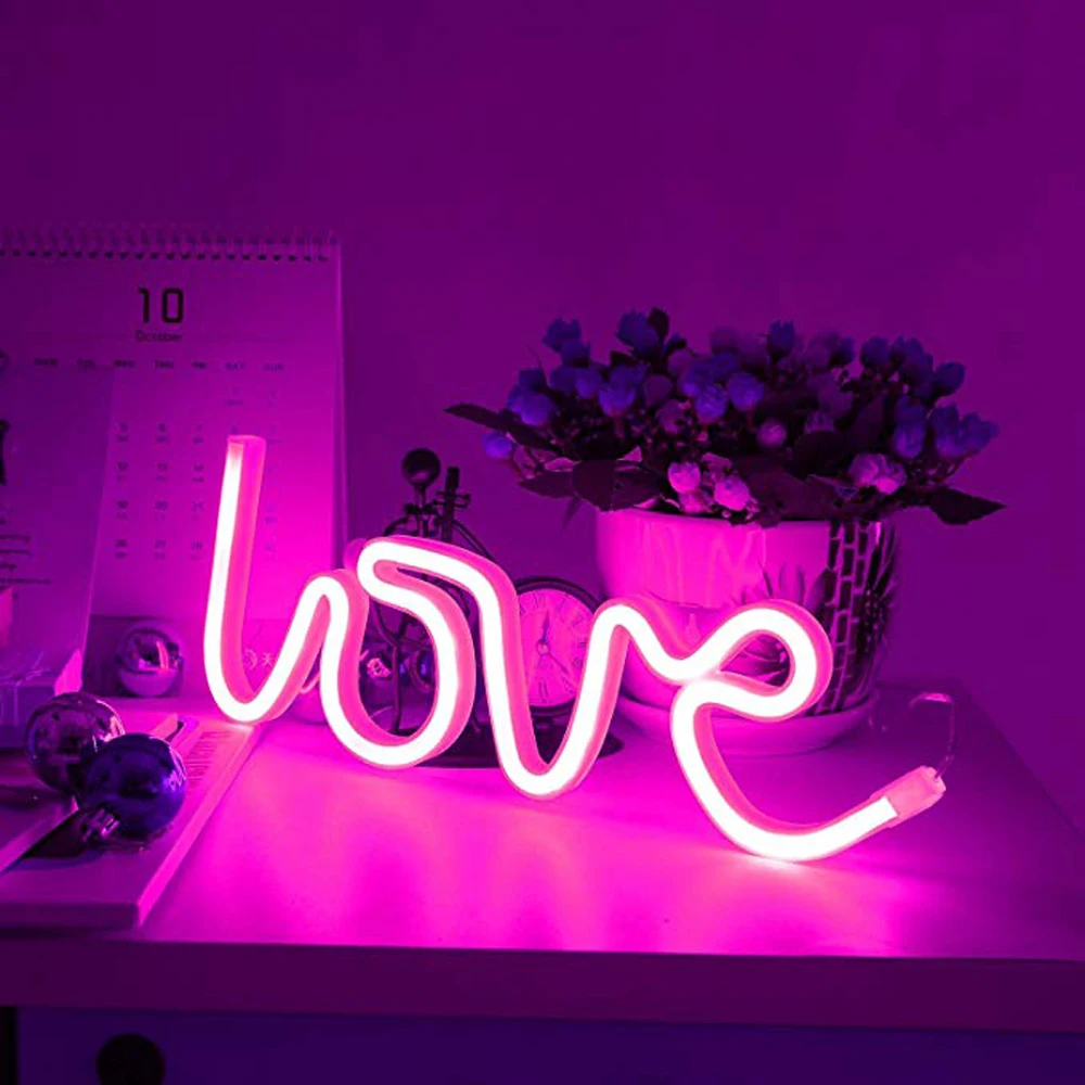 Неоновые знаки LOVE светодиодные неосветодиодный светильники с аккумулятором/USB