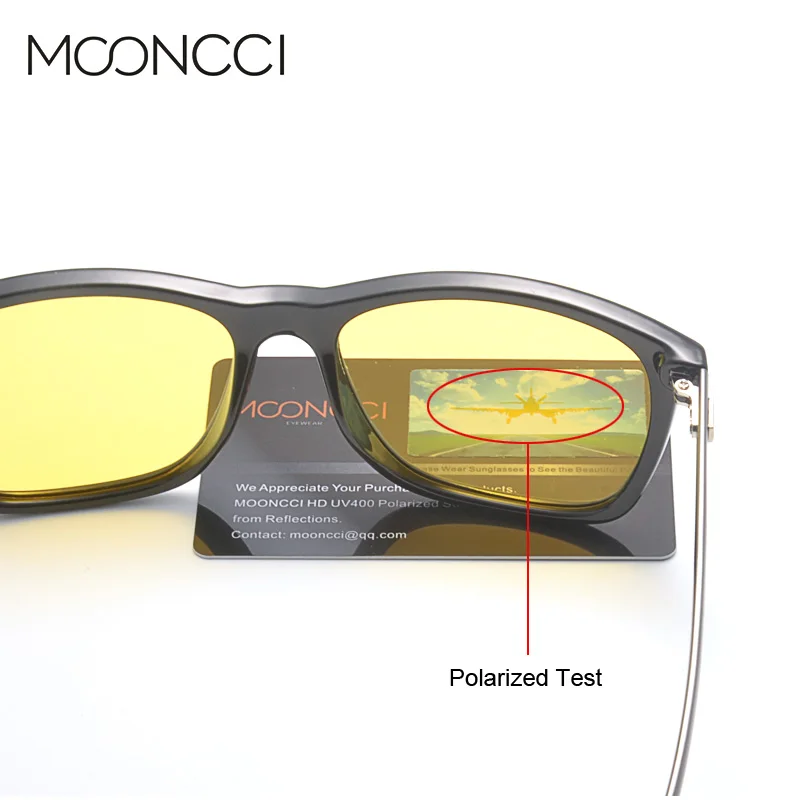 Baratos MOONCCI HD gafas de conducción nocturna gafas de visión nocturna cuadradas polarizadas para mujer gafas de sol amarillas Vintage para hombres y mujeres