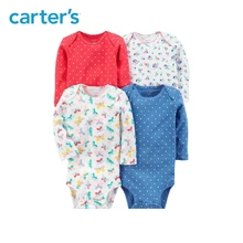 Carters 4pcs Baby girl bodysuit long sleeve sweet prints bodysuits Cotton newborn baby clothes sets All
