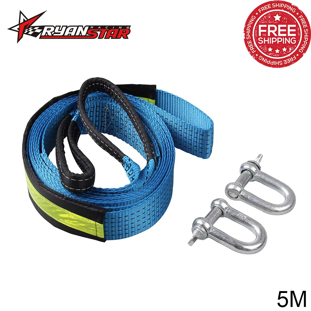 Free Shipping Nylon 5M 8Tons Tow Cable Tow Strap Car Towing Rope With