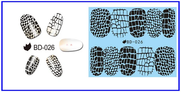 UPRETTEGO 12 упаковок/lot дизайн ногтей воды Наклейка ползунок наклейки черная черепаха оболочки куртка с принтом тигра и леопарда; кожи BD025-036