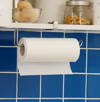 

Kitchen Paper Holder Hanger Tissue Roll Towel Rack Bathroom Toilet Sink Door Hanging Organizer Storage Hook Holder Rack