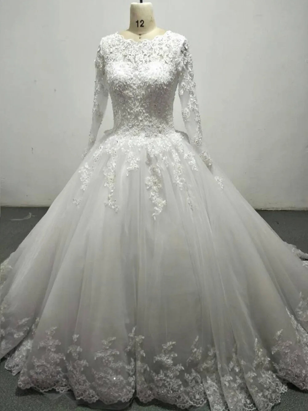 Vestidos De Noiva роскошное бальное платье с длинным рукавом свадебные платья Кружевная аппликация свадебная одежда Robes De Mariage