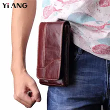 YIANG Модные Мужские поясные сумки из натуральной кожи, поясная сумка, поясная сумка, сумка для телефона, карман для путешествий, мужские сумки для мобильного телефона