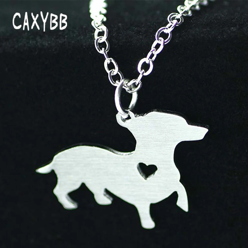 Caxybb New Cute dog stainless steel Necklace Animal Dogs Breed Charm