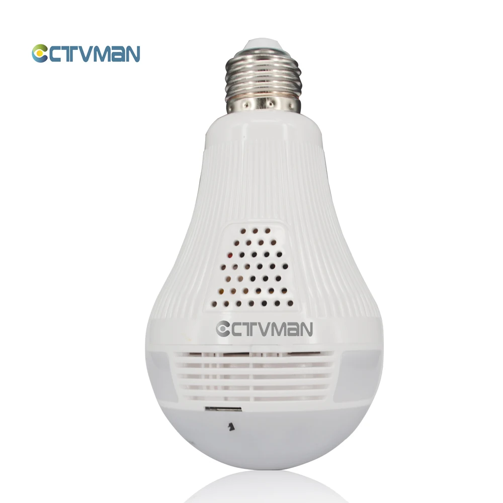 Ctvman 1080 p 360 panorâmica câmera ip wi fi de segurança em casa sem fio cctv vigilância fisheye rede ipcam lâmpada câmeras