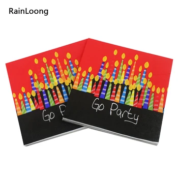 

[RainLoong] Candy Go Party Paper Napkin Printed Feature Event & Party Tissue Decoration Servilleta 33cm*33cm 5packs (20pcs/pack)