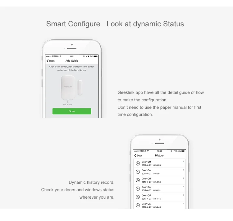 Geeklink дверной распознавание сенсором окна дверь открыть/закрыть Wifi 433 МГц RF пульт дистанционного управления в режиме реального времени отзывы Thinker управление через Ios Android